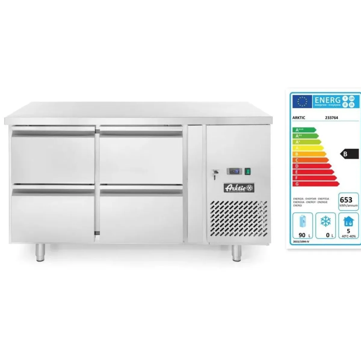Clearance Hendi Arktic Koelwerkbank met 4 lades Profi Line 280L