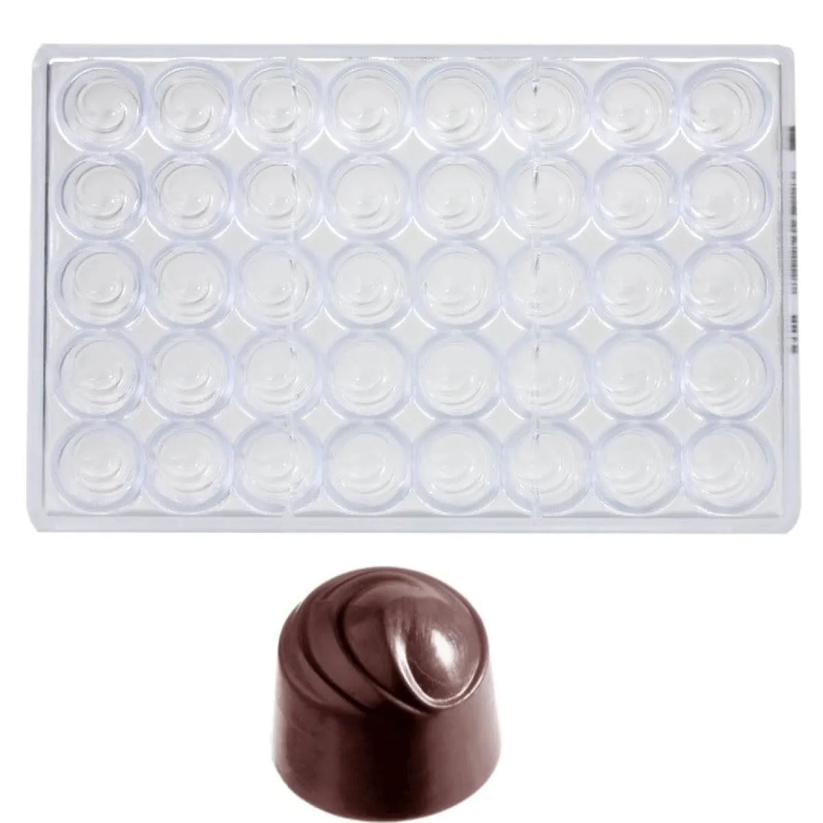 Sale Chocolate World Bonbonvorm Rond Swirl (40x) Ø28 mm