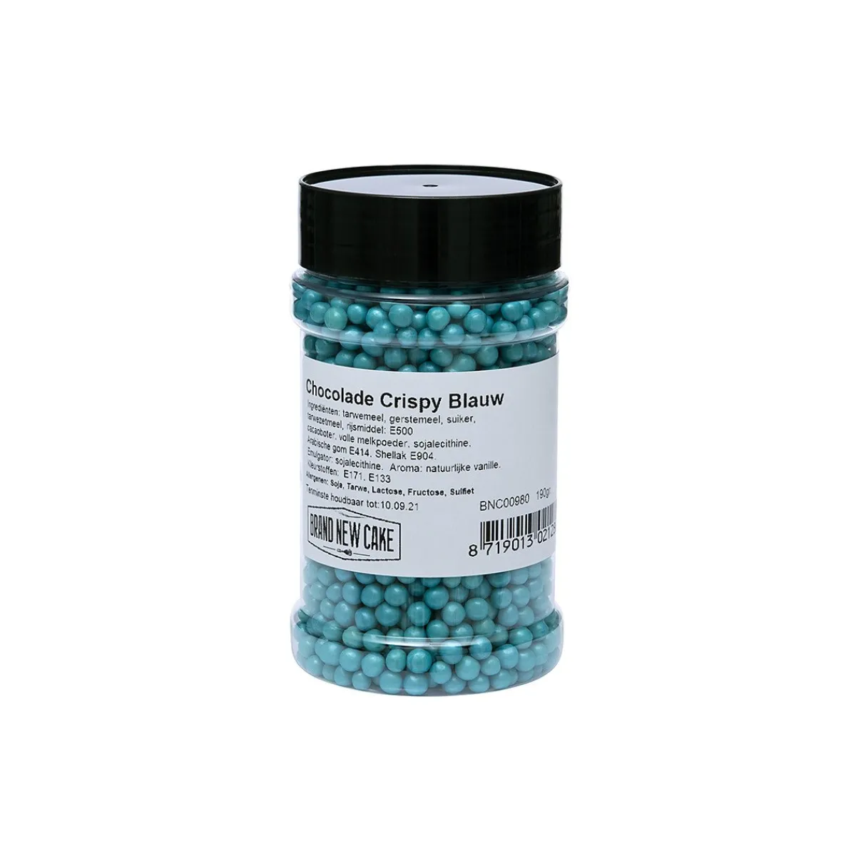 New BrandNewCake Chocolade Crispy Parels Blauw 190g