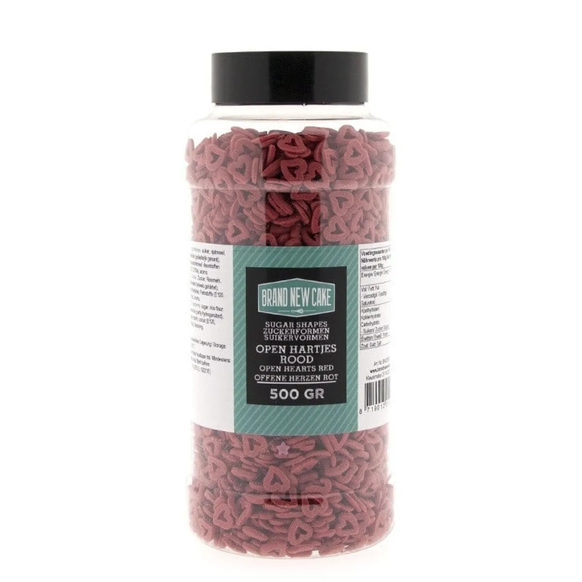 Hot BrandNewCake Confetti Open Hartjes Rood 500gr.