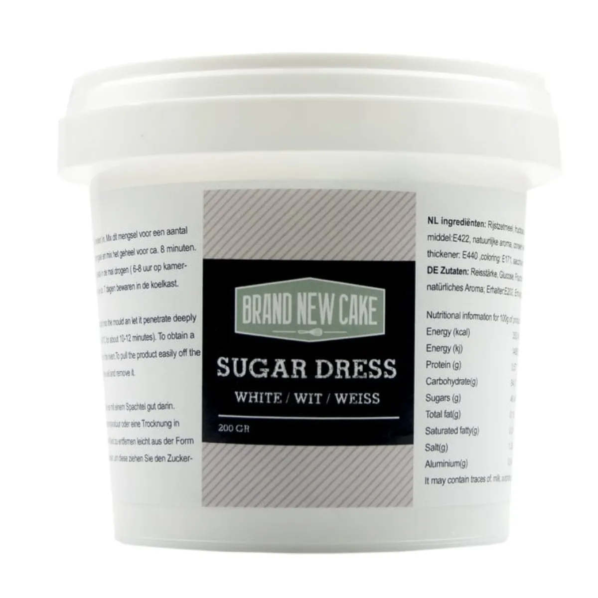 Sale BrandNewCake Sugar Dress Pasta Wit 200 gram.