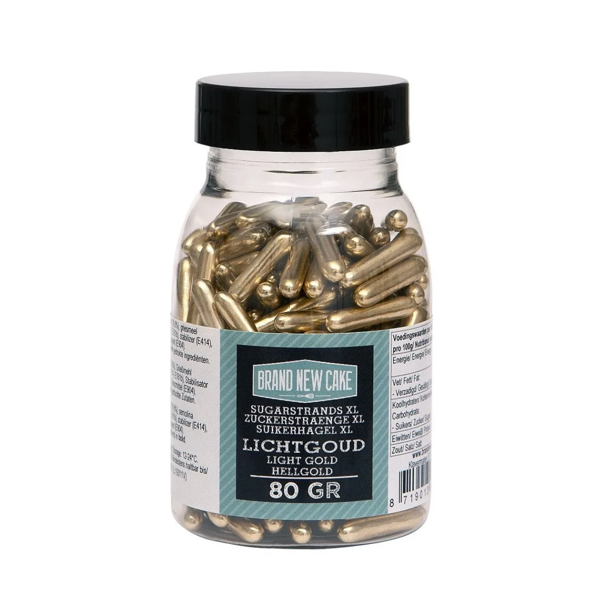 Discount BrandNewCake Sugar Rods Metallic Licht Goud 80gr.