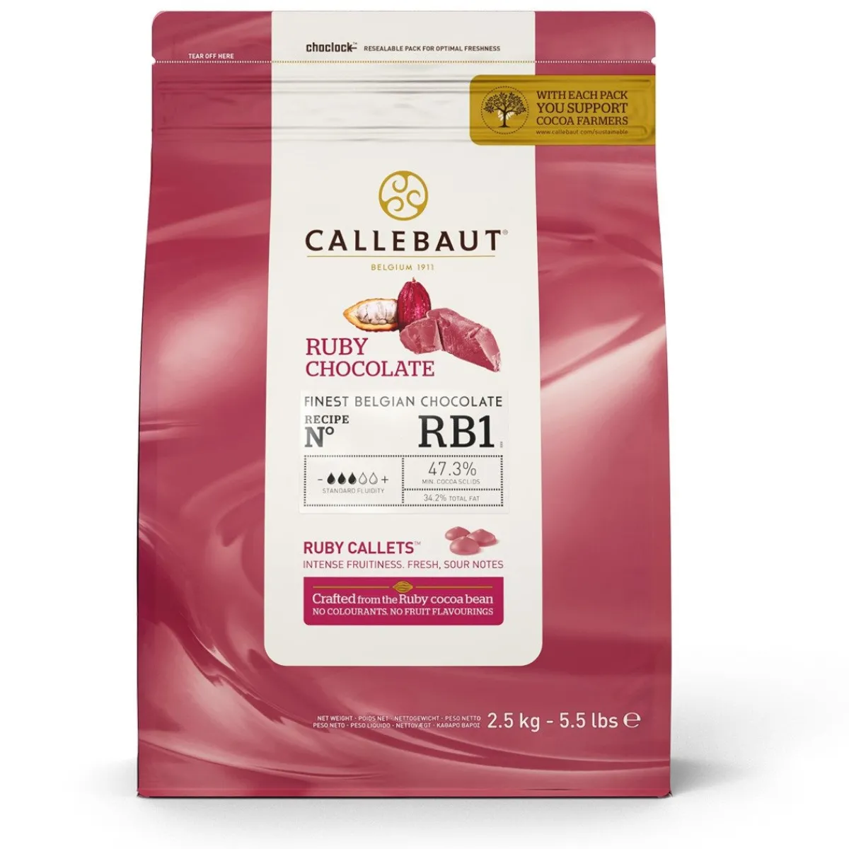 Best Callebaut Chocolade Callets Ruby 2,5 kg (RB1)