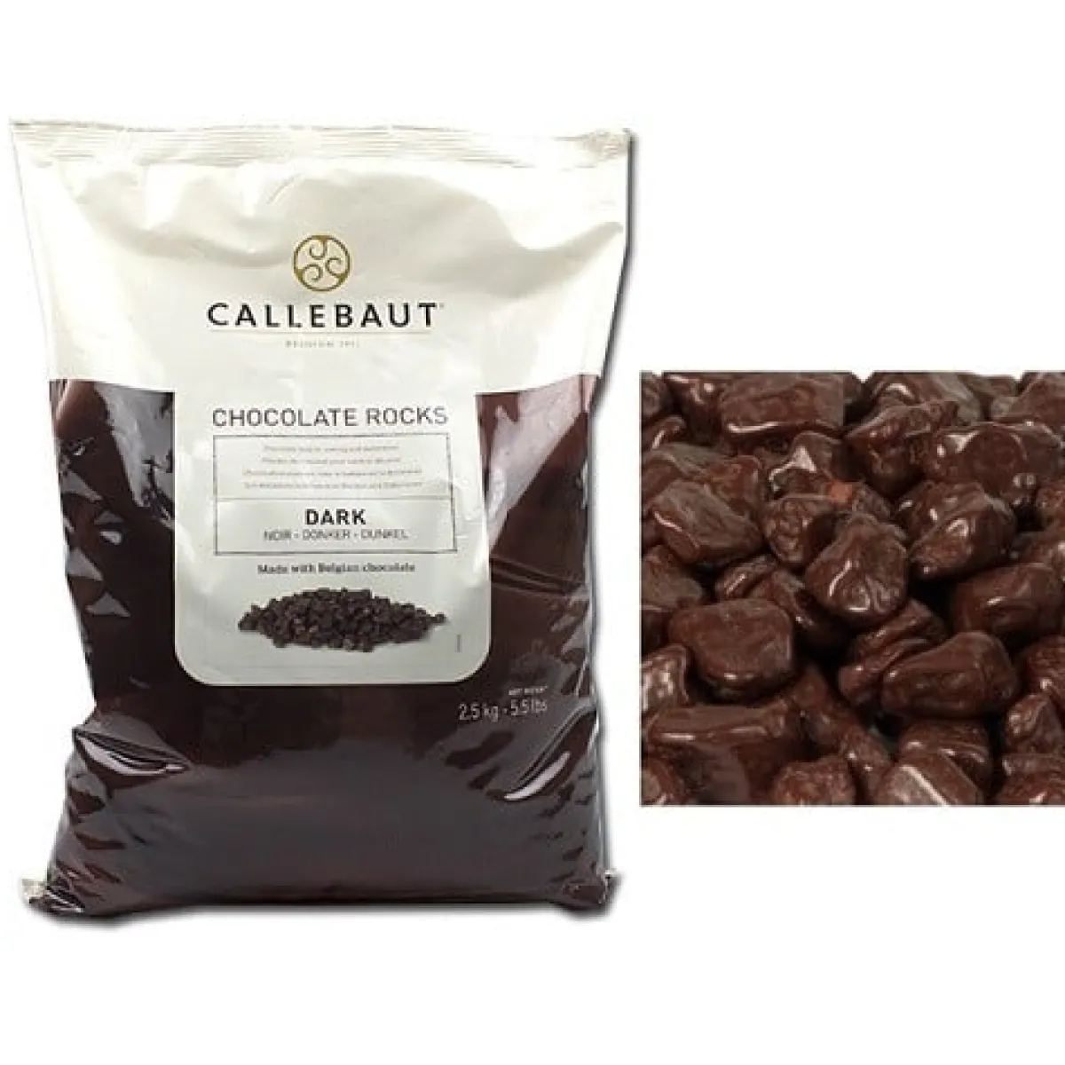 Best Callebaut Chocolade Mini ChocRocks Puur 2,5 kg