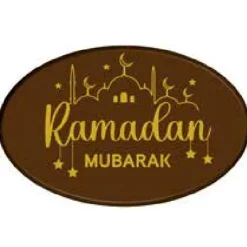 Overig Chocoladedecoratie Ramadan Mubarak Ovaal 3,4x5,5cm 30st.