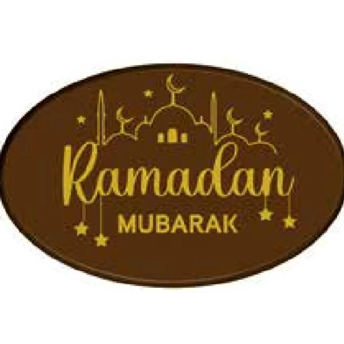 Overig Chocoladedecoratie Ramadan Mubarak Ovaal 3,4x5,5cm 30st.