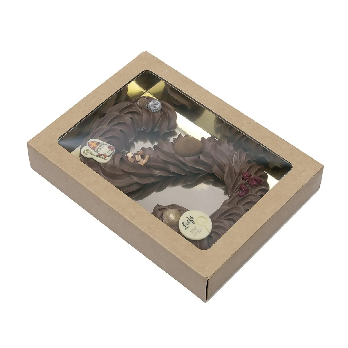 Discount BrandNewCake Chocoladeletterdoos GK7 Kraft / Goud 3st