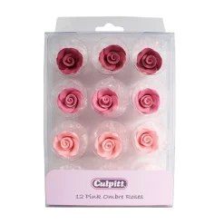 Online Culpitt Suikerdecoratie Rozen Ombré Roze 12st.
