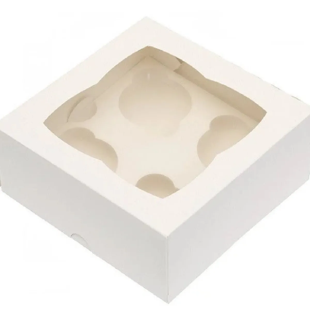 Hot BrandNewCake Cupcake Doosje 4 Wit (incl. tray met venster) 3st.