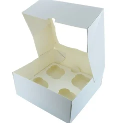 Hot BrandNewCake Cupcake Doosje 4 Wit (incl. tray met venster) 3st.