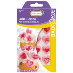 Discount Günthart Suikerdecoratie Hartjes Met Opdruk 15st.