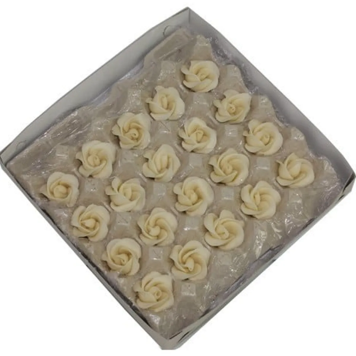 Outlet Overig Marsepein rozen 5 blads 35mm 20 stuks, Wit Luxe