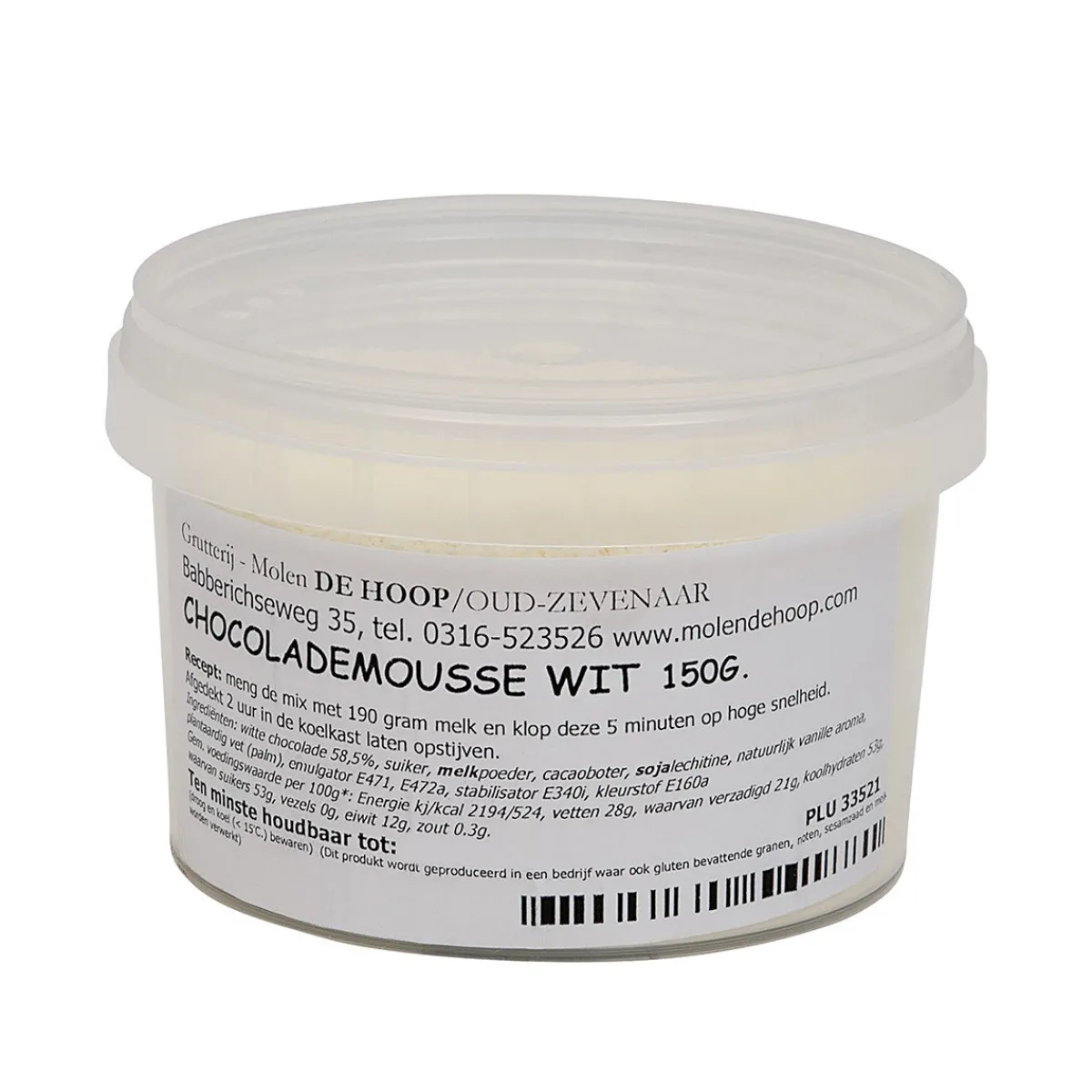 Hot Molen de Hoop Bavarois Chocolademousse Wit 150gr