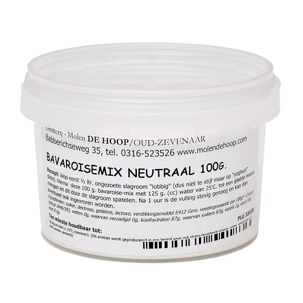 New Molen de Hoop Bavarois Neutraal 100g