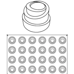Clearance Pavoni Siliconen Vorm Babele Ø68x50mm (24) 60x40cm