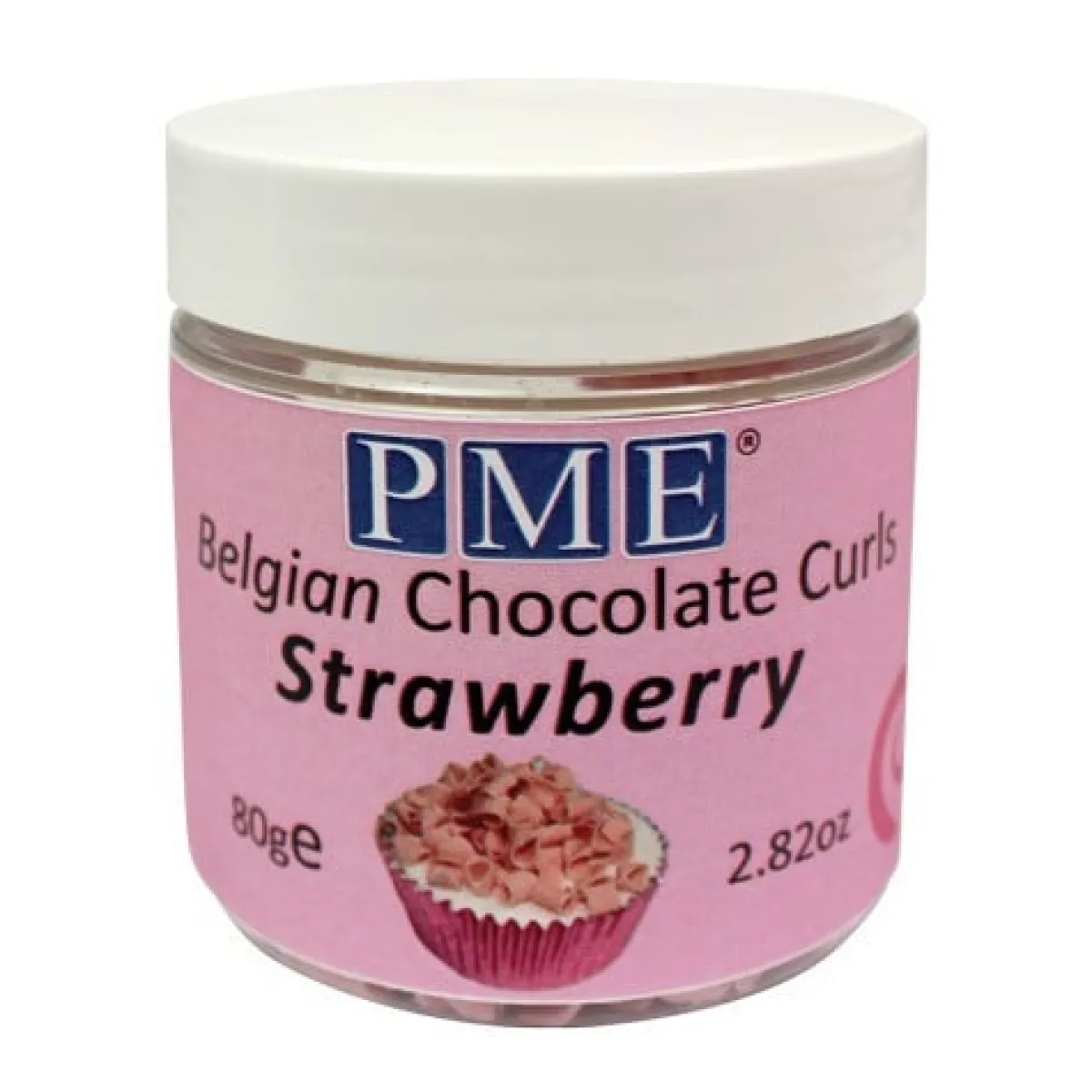 New PME Chocoladekrullen Aardbei 85 gram