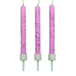 Clearance PME Taartkaarsjes Roze met glitter 10 stuks