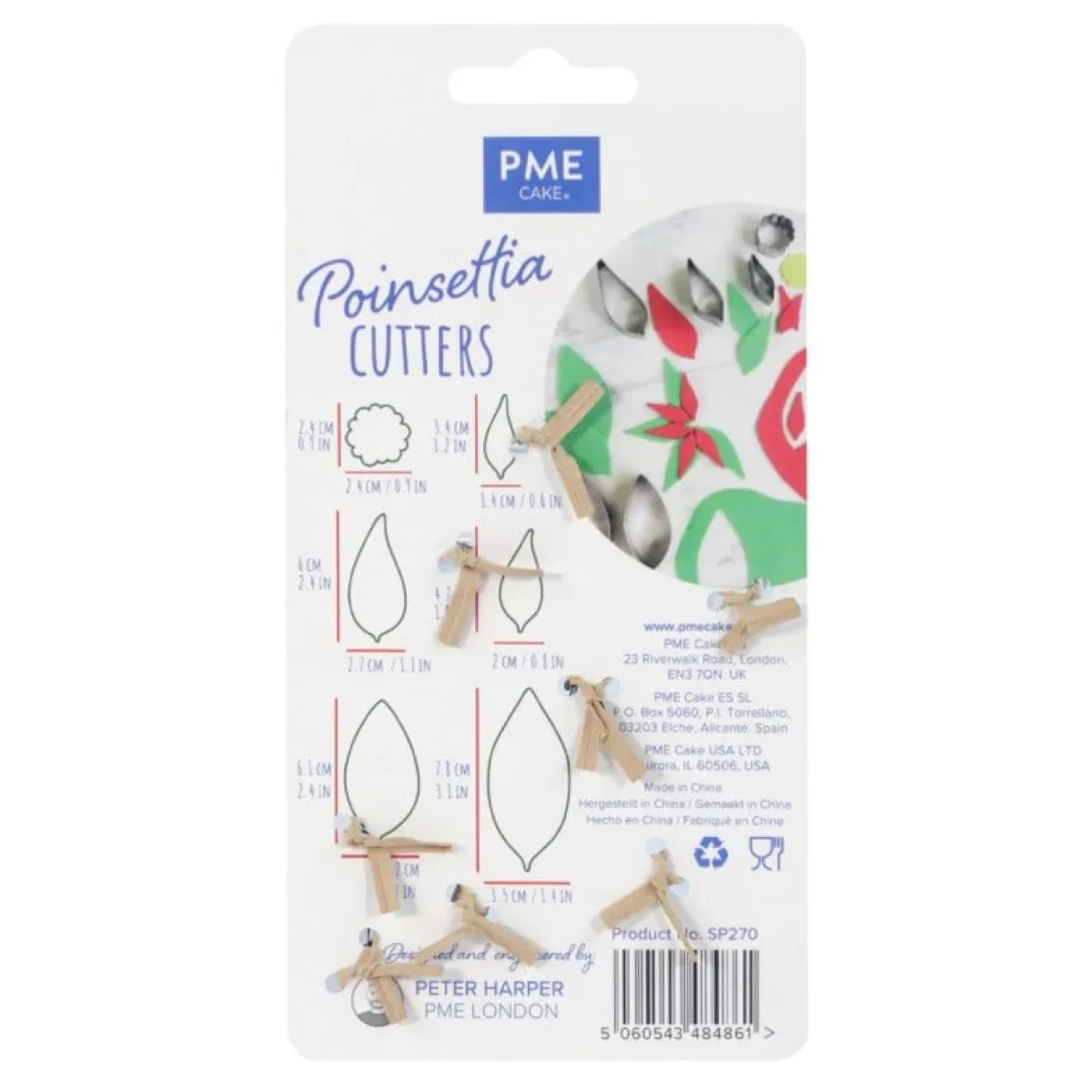 Online PME Uitstekerset Poinsettia Set/6