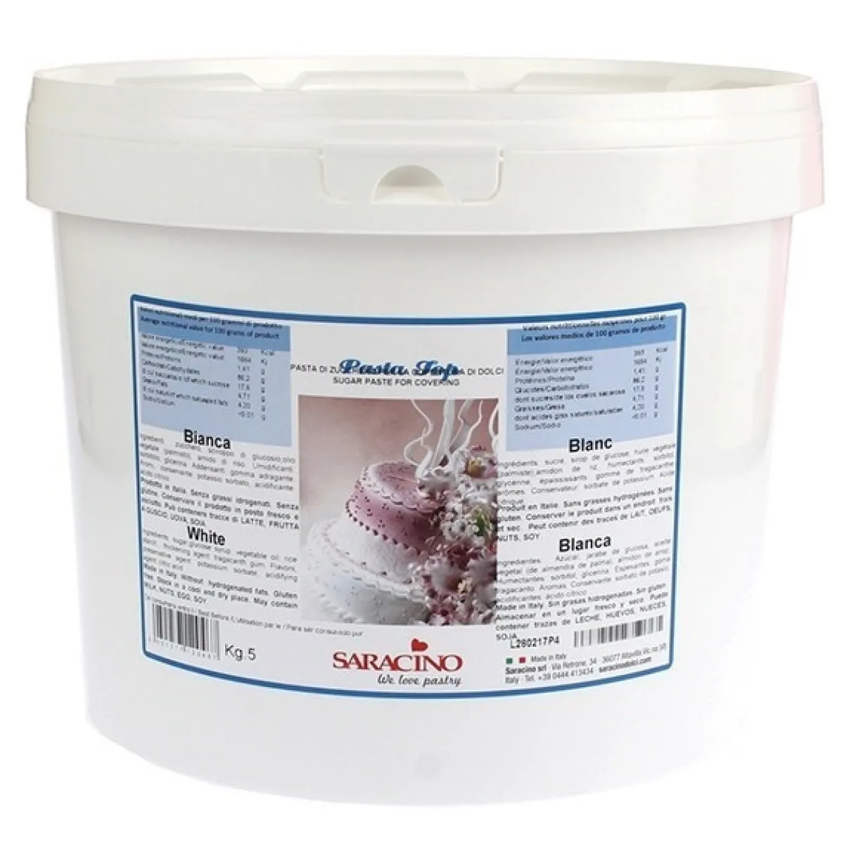 Clearance Saracino Rolfondant Wit (Top Paste) 5kg