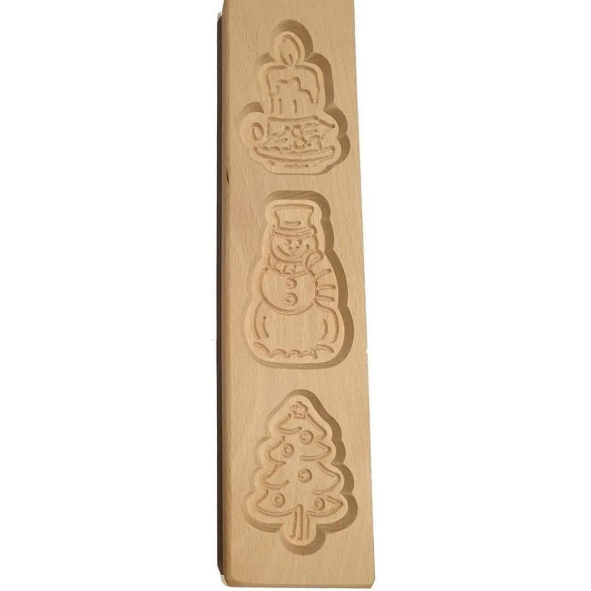 Outlet Overig Speculaasplank Kerst (Kaars/Sneeuwpop/Kerstboom) (3x) 8x7cm.