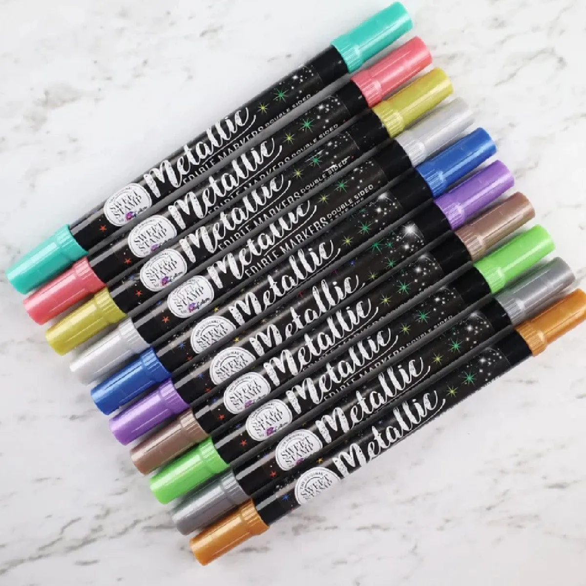 Clearance Sweet Stamp Stift Eetbare Inkt Dubbelzijdig Metallic Groen