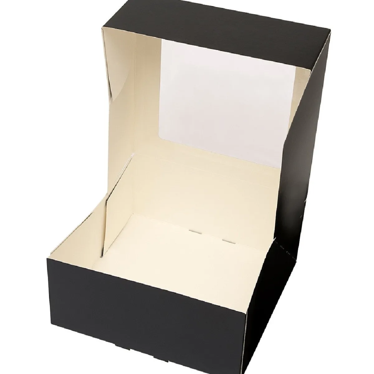 Hot BrandNewCake Taartdoos met venster 21x21x9cm. Zwart 3st
