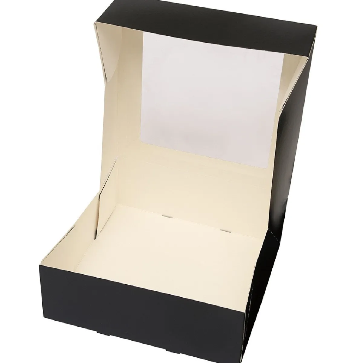Hot BrandNewCake Taartdoos met venster 26x26x9cm. Zwart 50st