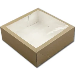 Sale BrandNewCake Taartdoos met venster 26x26x9cm. Kraft 50st