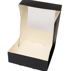 Online BrandNewCake Taartdoos met venster 26x26x9cm. Zwart 3st