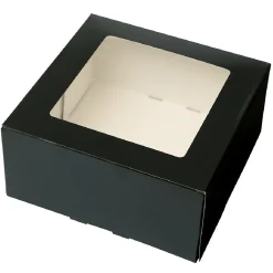Discount BrandNewCake Taartdoos met venster 19x19x9cm. Zwart 3st